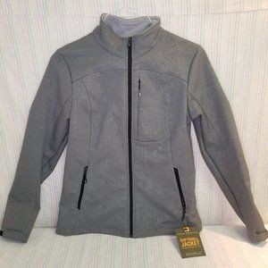 NWT Eddie Bauer Women's M Gray "Cinder" Damask Pattern Jacket Rare Htf